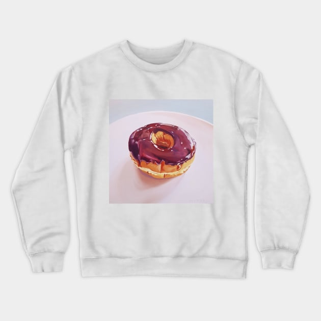 Chocolate Dip Donut Painting Crewneck Sweatshirt by EmilyBickell